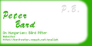 peter bard business card